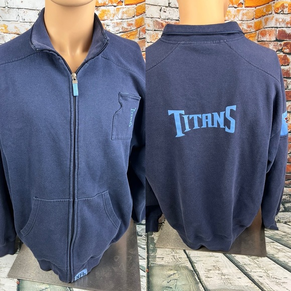 Vtg Tennessee Titans NFL‎ Full Zip Blue Sweatshirt/Jacket XL - Picture 1 of 8